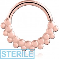 STERILE ROSE GOLD PVD COATED SURGICAL STEEL SEAMLESS RING PIERCING