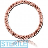 STERILE ROSE GOLD PVD COATED SURGICAL STEEL SEAMLESS RING - TWIST PIERCING
