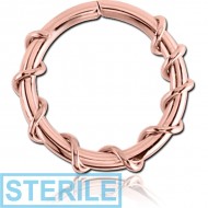 STERILE ROSE GOLD PVD COATED SURGICAL STEEL SEAMLESS RING - TWIST WIRE PIERCING