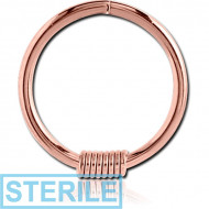 STERILE ROSE GOLD PVD COATED SURGICAL STEEL SEAMLESS RING - BARB WIRE PIERCING