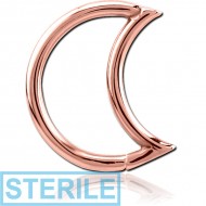 STERILE ROSE GOLD PVD COATED SURGICAL STEEL OPEN SEAMLESS RING - MOON PIERCING