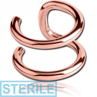 STERILE ROSE GOLD PVD COATED SURGICAL STEEL ILLUSION EAR CUFF PIERCING