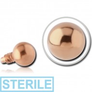 STERILE ROSE GOLD PVD COATED SURGICAL STEEL BALL FOR 1.2MM INTERNALLY THREADED PINS PIERCING