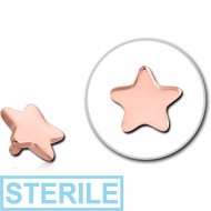 STERILE ROSE GOLD PVD COATED SURGICAL STEEL STAR FOR 1.2MM INTERNALLY THREADED PINS PIERCING