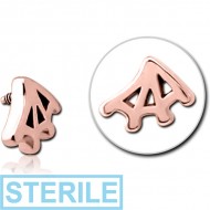 STERILE ROSE GOLD PVD COATED SURGICAL STEEL MICRO ATTACHMENT FOR 1.2MM INTERNALLY THREADED PINS - WEB PIERCING
