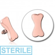 STERILE ROSE GOLD PVD COATED SURGICAL STEEL MICRO ATTACHMENT FOR 1.2MM INTERNALLY THREADED PINS - BONE PIERCING