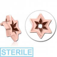STERILE ROSE GOLD PVD COATED SURGICAL STEEL MICRO ATTACHMENT FOR 1.2MM INTERNALLY THREADED PINS - STAR INDENT PIERCING