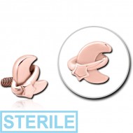 STERILE ROSE GOLD PVD COATED SURGICAL STEEL MICRO ATTACHMENT FOR 1.2MM INTERNALLY THREADED PINS - ANNULAR ECLIPSE AND STAR PIERCING