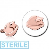 STERILE ROSE GOLD PVD COATED SURGICAL STEEL MICRO ATTACHMENT FOR 1.2MM INTERNALLY THREADED PINS - EYE STAR PIERCING