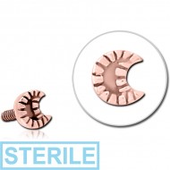 STERILE ROSE GOLD PVD COATED SURGICAL STEEL MICRO ATTACHMENT FOR 1.2MM INTERNALLY THREADED PINS - CRESCENT PIERCING