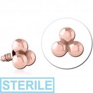 STERILE ROSE GOLD PVD COATED SURGICAL STEEL MICRO ATTACHMENT FOR 1.2MM INTERNALLY THREADED PINS PIERCING
