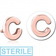 STERILE ROSE GOLD PVD COATED SURGICAL STEEL MICRO ATTACHMENT FOR 1.2MM INTERNALLY THREADED PINS - C PIERCING