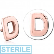 STERILE ROSE GOLD PVD COATED SURGICAL STEEL MICRO ATTACHMENT FOR 1.2MM INTERNALLY THREADED PINS - D PIERCING