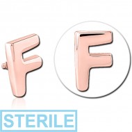 STERILE ROSE GOLD PVD COATED SURGICAL STEEL MICRO ATTACHMENT FOR 1.2MM INTERNALLY THREADED PINS - F PIERCING
