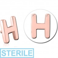 STERILE ROSE GOLD PVD COATED SURGICAL STEEL MICRO ATTACHMENT FOR 1.2MM INTERNALLY THREADED PINS - H PIERCING