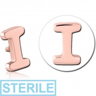 STERILE ROSE GOLD PVD COATED SURGICAL STEEL MICRO ATTACHMENT FOR 1.2MM INTERNALLY THREADED PINS - I PIERCING