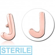 STERILE ROSE GOLD PVD COATED SURGICAL STEEL MICRO ATTACHMENT FOR 1.2MM INTERNALLY THREADED PINS - J PIERCING