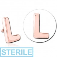 STERILE ROSE GOLD PVD COATED SURGICAL STEEL MICRO ATTACHMENT FOR 1.2MM INTERNALLY THREADED PINS - L PIERCING