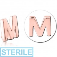STERILE ROSE GOLD PVD COATED SURGICAL STEEL MICRO ATTACHMENT FOR 1.2MM INTERNALLY THREADED PINS - M PIERCING