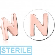 STERILE ROSE GOLD PVD COATED SURGICAL STEEL MICRO ATTACHMENT FOR 1.2MM INTERNALLY THREADED PINS - N PIERCING
