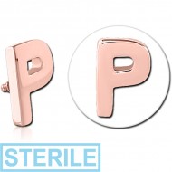 STERILE ROSE GOLD PVD COATED SURGICAL STEEL MICRO ATTACHMENT FOR 1.2MM INTERNALLY THREADED PINS - P PIERCING