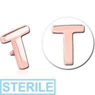 STERILE ROSE GOLD PVD COATED SURGICAL STEEL MICRO ATTACHMENT FOR 1.2MM INTERNALLY THREADED PINS - T PIERCING