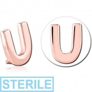 STERILE ROSE GOLD PVD COATED SURGICAL STEEL MICRO ATTACHMENT FOR 1.2MM INTERNALLY THREADED PINS - U PIERCING