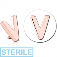 STERILE ROSE GOLD PVD COATED SURGICAL STEEL MICRO ATTACHMENT FOR 1.2MM INTERNALLY THREADED PINS - V PIERCING