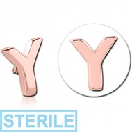 STERILE ROSE GOLD PVD COATED SURGICAL STEEL MICRO ATTACHMENT FOR 1.2MM INTERNALLY THREADED PINS - Y PIERCING