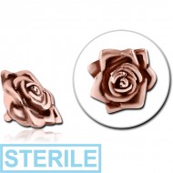 STERILE ROSE GOLD PVD COATED SURGICAL STEEL ATTACHMENT FOR 1.2MM INTERNALLY THREADED PINS - ROSE PIERCING