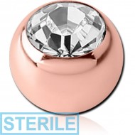 STERILE ROSE GOLD PVD COATED SURGICAL STEEL OPTIMA CRYSTAL JEWELLED MICRO BALL PIERCING