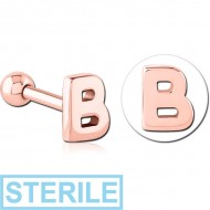 STERILE ROSE GOLD PVD COATED SURGICAL STEEL TRAGUS MICRO BARBELL - B PIERCING