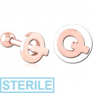 STERILE ROSE GOLD PVD COATED SURGICAL STEEL TRAGUS MICRO BARBELL - Q PIERCING