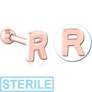 STERILE ROSE GOLD PVD COATED SURGICAL STEEL TRAGUS MICRO BARBELL - R PIERCING