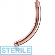STERILE ROSE GOLD PVD COATED SURGICAL STEEL MICRO CURVED BARBELL PIN PIERCING
