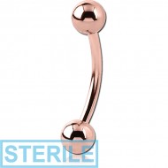 STERILE ROSE GOLD PVD COATED SURGICAL STEEL CURVED MICRO BARBELL