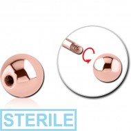 STERILE ROSE GOLD PVD COATED SURGICAL STEEL MICRO BALL PIERCING