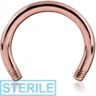 STERILE ROSE GOLD PVD COATED SURGICAL STEEL MICRO CIRCULAR BARBELL PIN PIERCING
