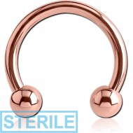 STERILE ROSE GOLD PVD COATED SURGICAL STEEL MICRO CIRCULAR BARBELL PIERCING