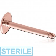 STERILE ROSE GOLD PVD COATED SURGICAL STEEL MICRO LABRET PIN PIERCING