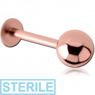 STERILE ROSE GOLD PVD COATED SURGICAL STEEL MICRO LABRET PIERCING