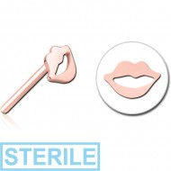 STERILE ROSE GOLD PVD COATED SURGICAL STEEL THREADLESS ATTACHMENT - LIPS PIERCING