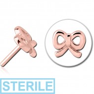 STERILE ROSE GOLD PVD COATED SURGICAL STEEL THREADLESS ATTACHMENT - BOW TIE PIERCING