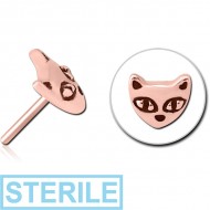 STERILE ROSE GOLD PVD COATED SURGICAL STEEL THREADLESS ATTACHMENT - CAT PIERCING