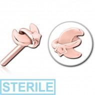 STERILE ROSE GOLD PVD COATED SURGICAL STEEL THREADLESS ATTACHMENT - ANNULAR ECLIPSE AND STAR PIERCING