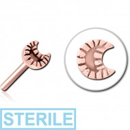 STERILE ROSE GOLD PVD COATED SURGICAL STEEL THREADLESS ATTACHMENT - CRESCENT PIERCING