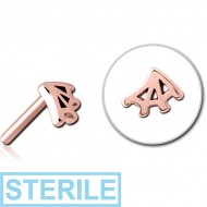 STERILE ROSE GOLD PVD COATED SURGICAL STEEL THREADLESS ATTACHMENT - WEB PIERCING
