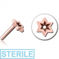 STERILE ROSE GOLD PVD COATED SURGICAL STEEL THREADLESS ATTACHMENT - STAR INDENT PIERCING