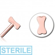 STERILE ROSE GOLD PVD COATED SURGICAL STEEL THREADLESS ATTACHMENT - BONE PIERCING