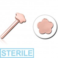 STERILE ROSE GOLD PVD COATED SURGICAL STEEL THREADLESS ATTACHMENT - FLOWER PIERCING